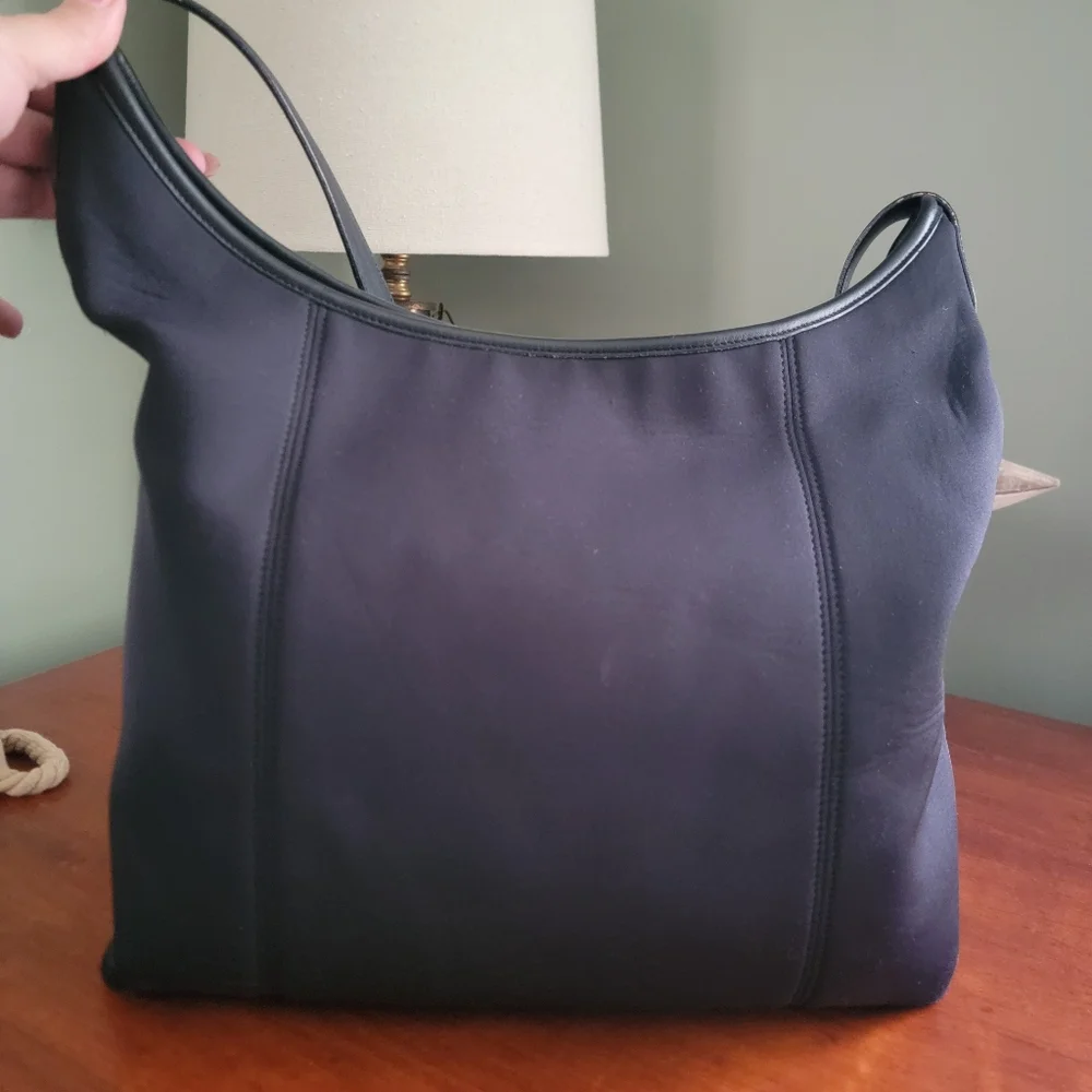 Coach 6210 Vintage Neoprene Leather Hobo Shoulder Bag Black Y2K